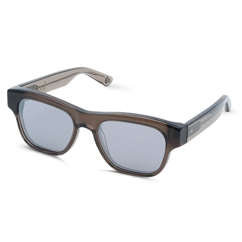 Seventeen Crystal Grey Sunglass with Grey Flash Lens made by MARAIS