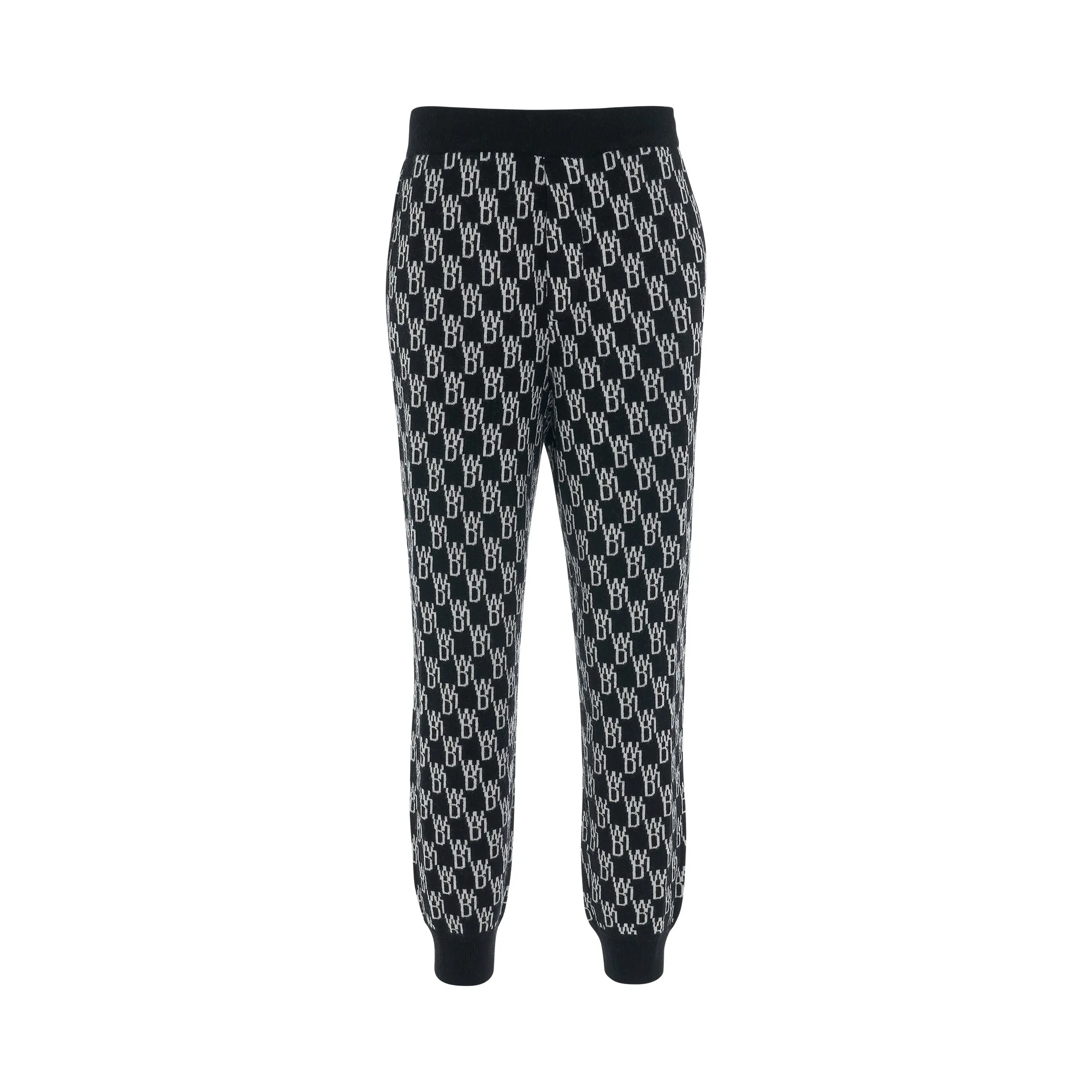 Monogram Knit Jacquard Trouser in Black sold by MARAIS