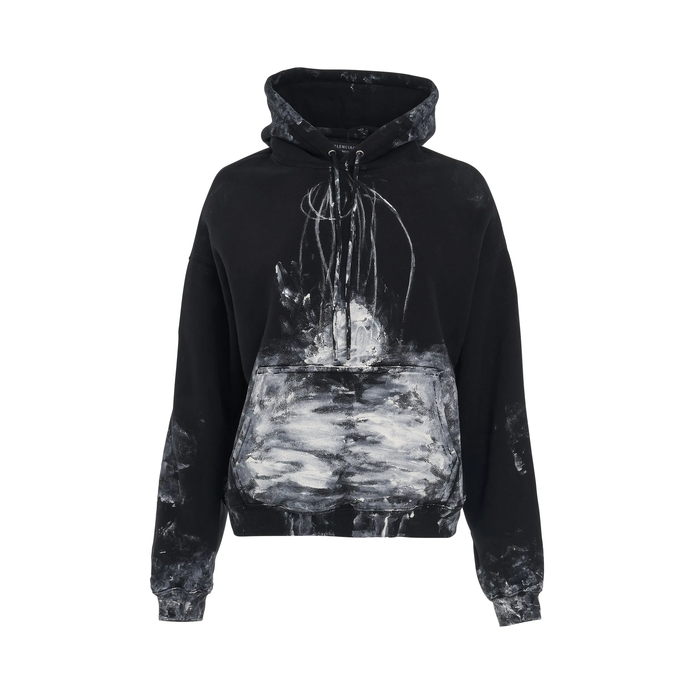 Painter Fitted Hoodie in Black sold by MARAIS