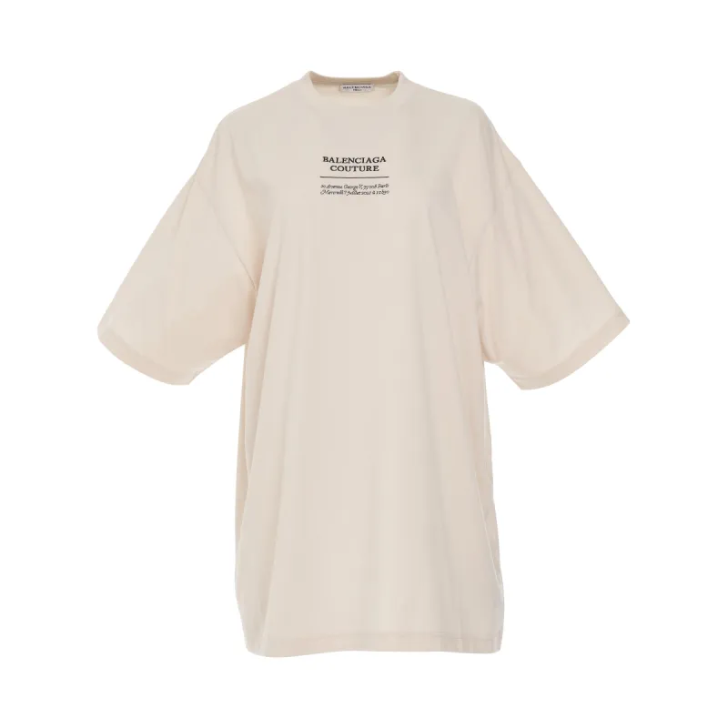 Couture Logo Boxy T-Shirt in Chalky sold by MARAIS