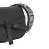 Mini Gate Dual Bag in Soft Calfskin and Jacquard Strap in Black sold by MARAIS