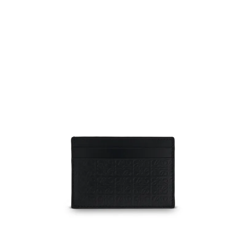 Repeat Plain Cardholder in Embossed Calfskin in Black sold by MARAIS