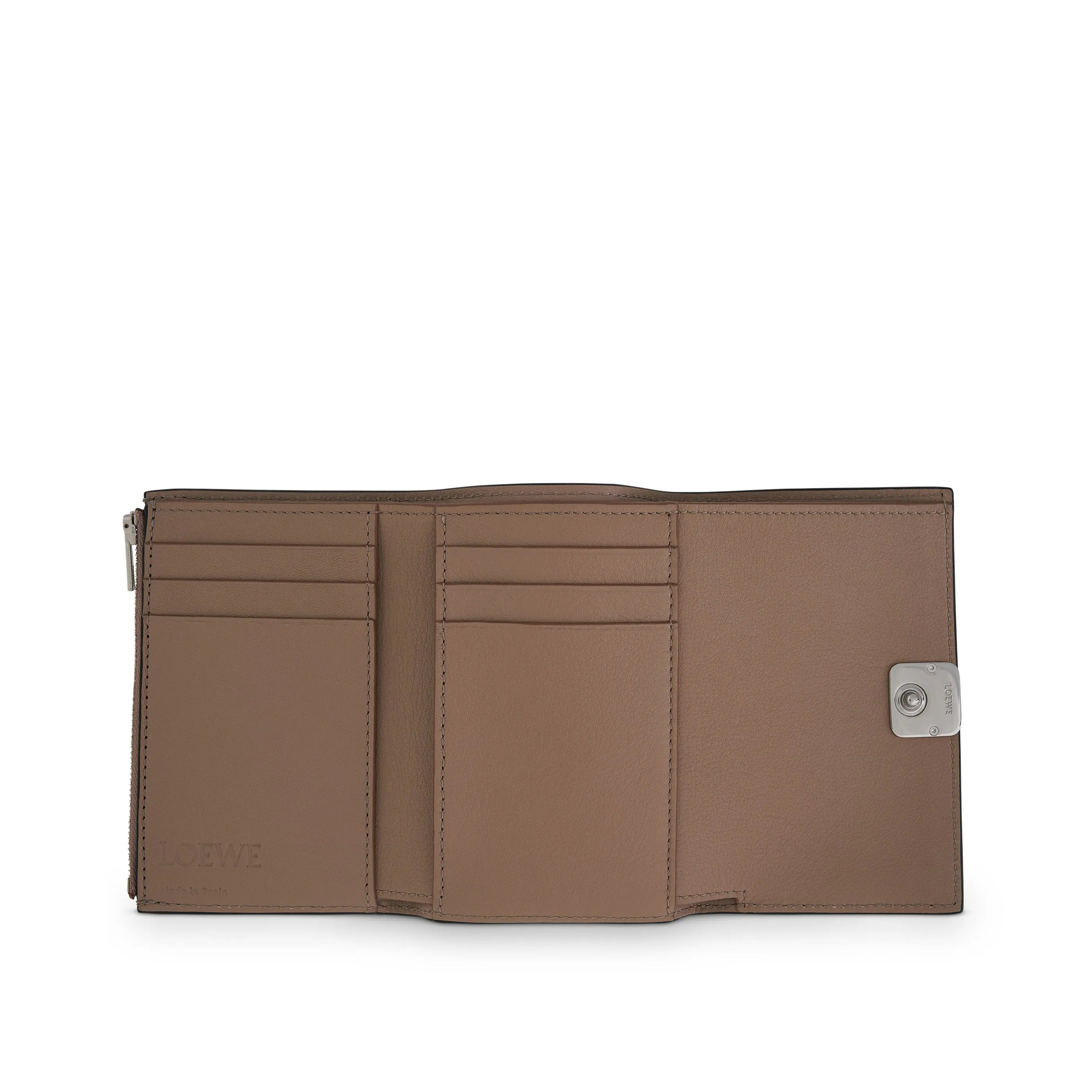 Anagram Small Vertical Wallet in Pebble Grain Calfskin in Sand sold by MARAIS product image thumbnail 3