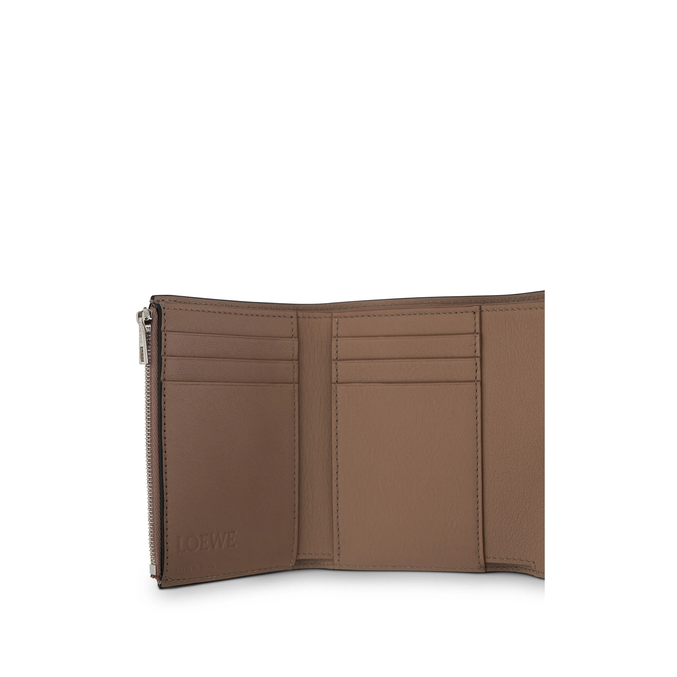 Anagram Small Vertical Wallet in Pebble Grain Calfskin in Sand sold by MARAIS product image thumbnail 2