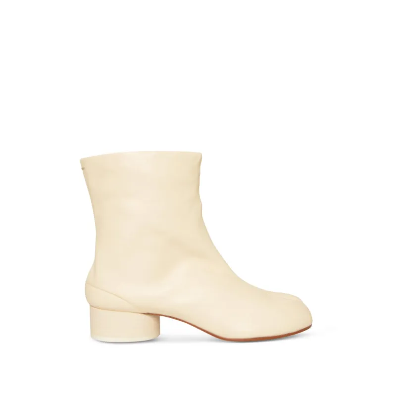 Tabi Ankle Boots 3cm Heel in White sold by MARAIS