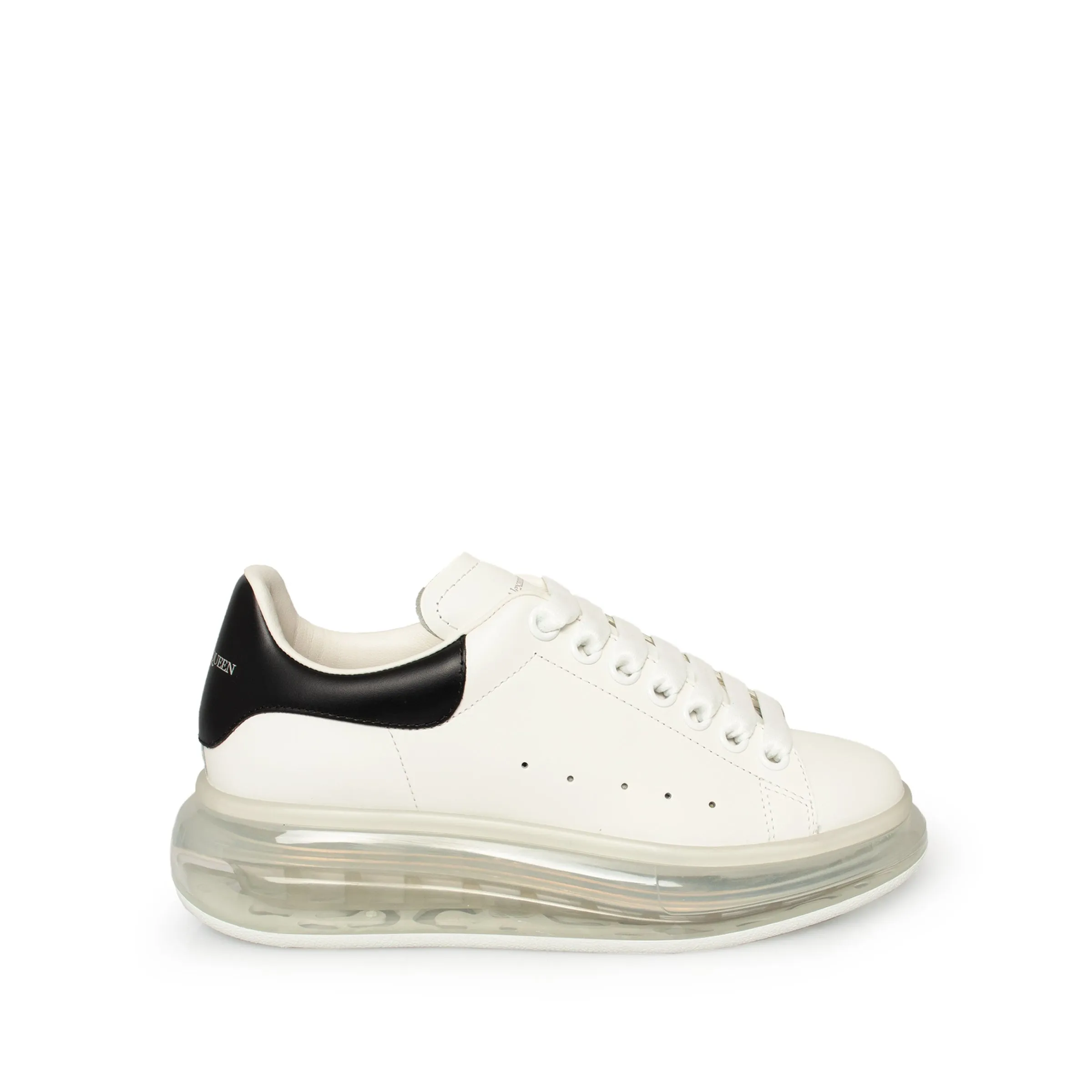 Larry Transparent Sole Sneakers in White/Black sold by MARAIS