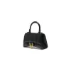 Hourglass XS Handbag in Box Calfskin in Black sold by MARAIS