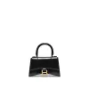Hourglass XS Handbag in Box Calfskin in Black sold by MARAIS
