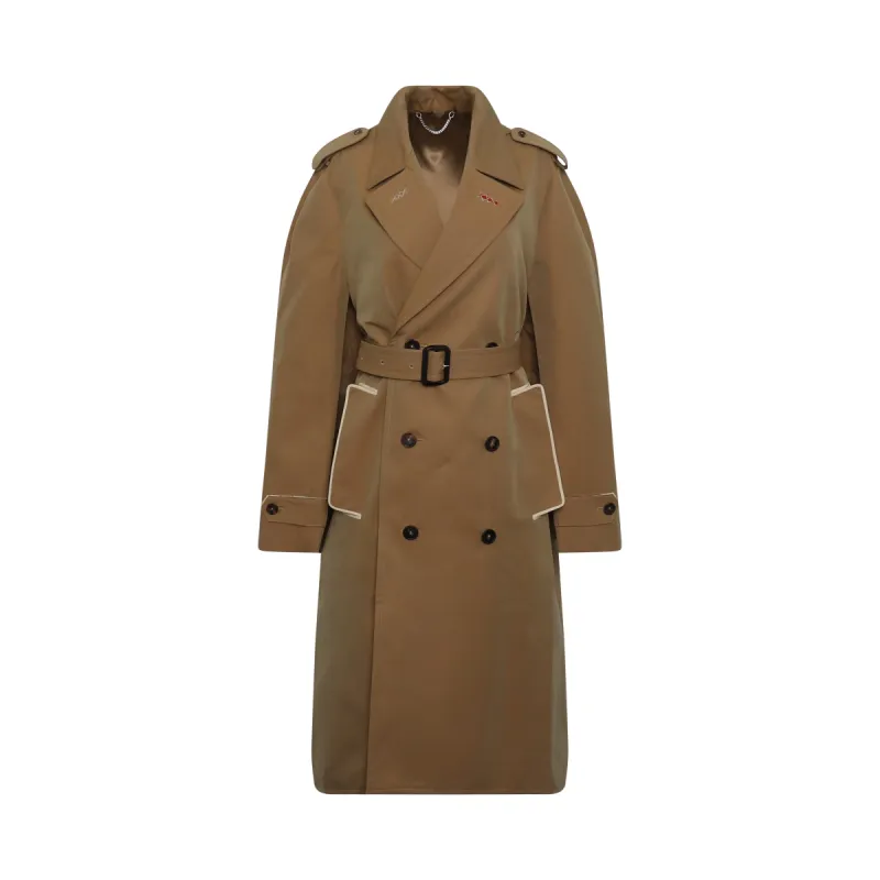 Double Breasted Trench Coat in Sand sold by MARAIS
