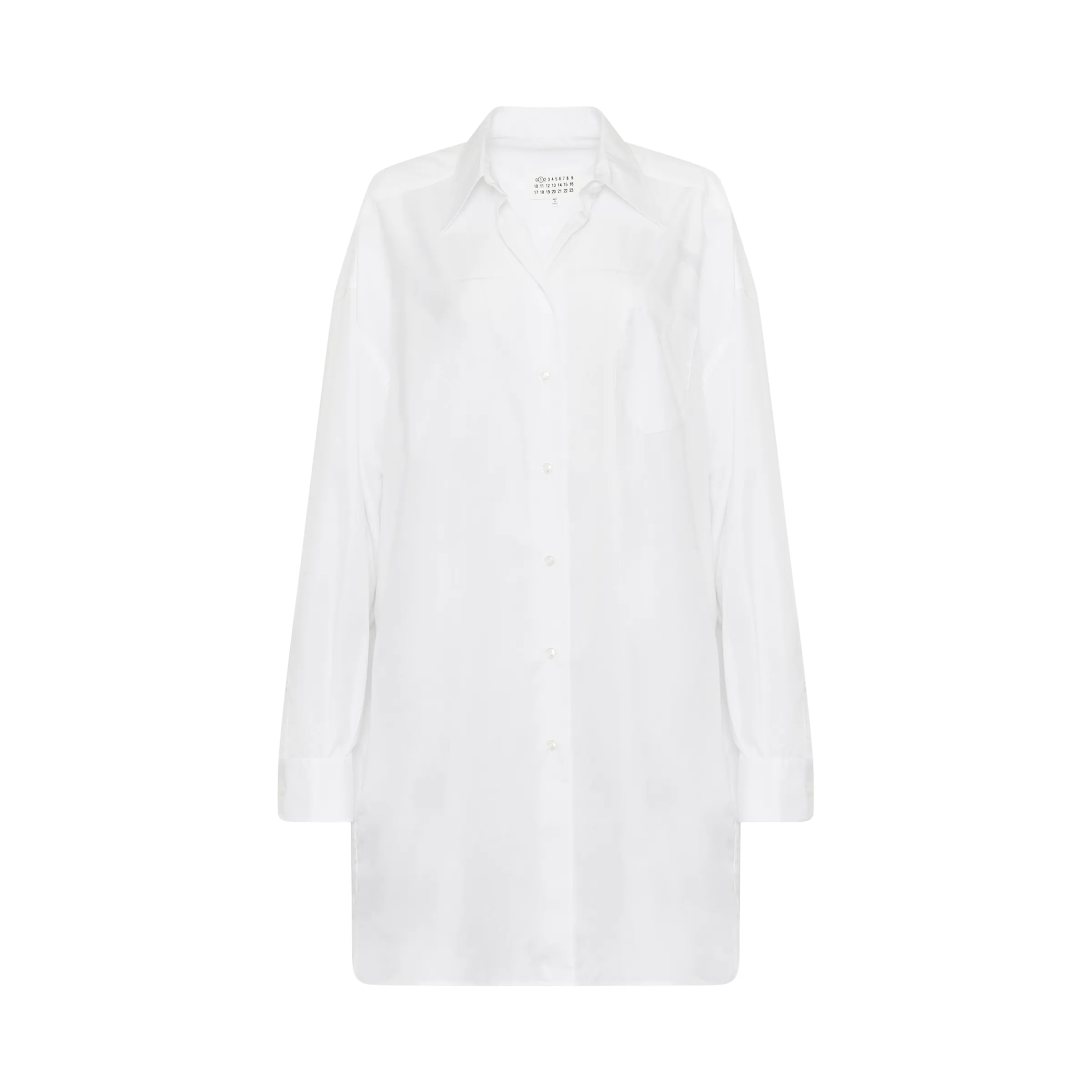 Oversize Cotton Shirt Dress in White sold by MARAIS