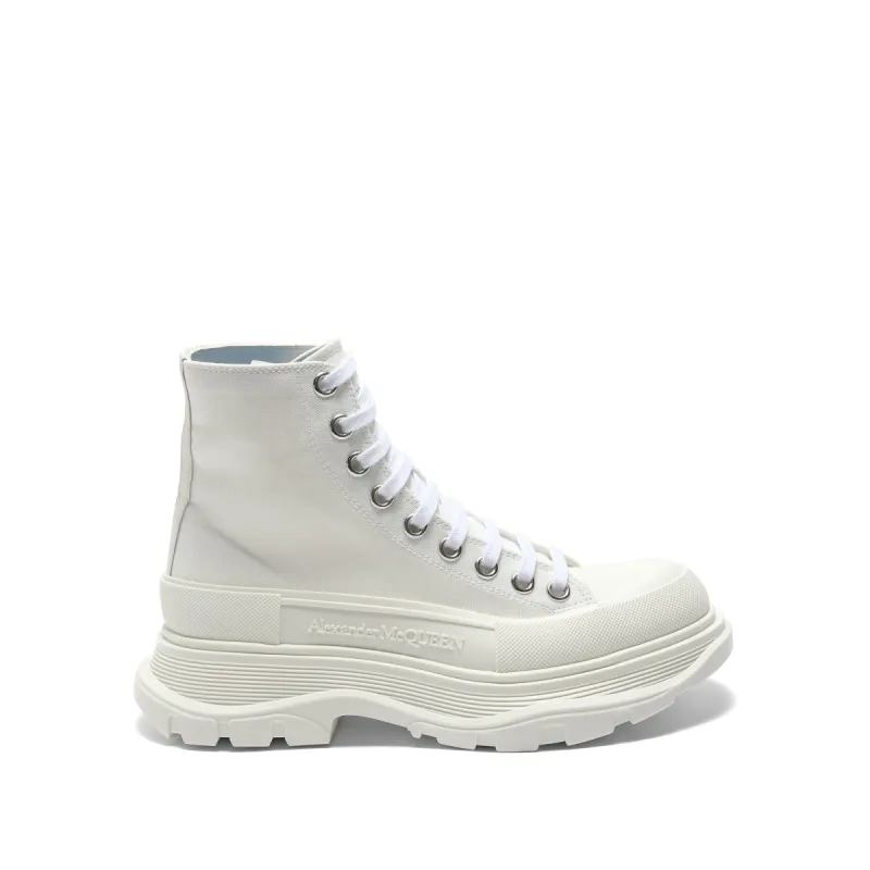 Tread Slick Canvas Lace-Up Boots in White sold by MARAIS
