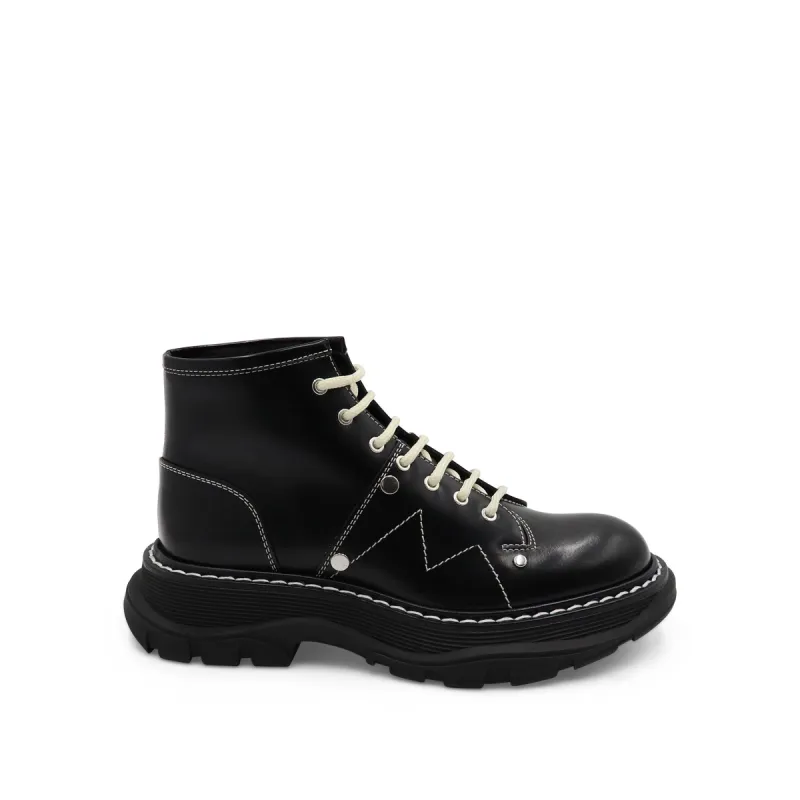 Tread Lace Up Boots in Black/Silver sold by MARAIS