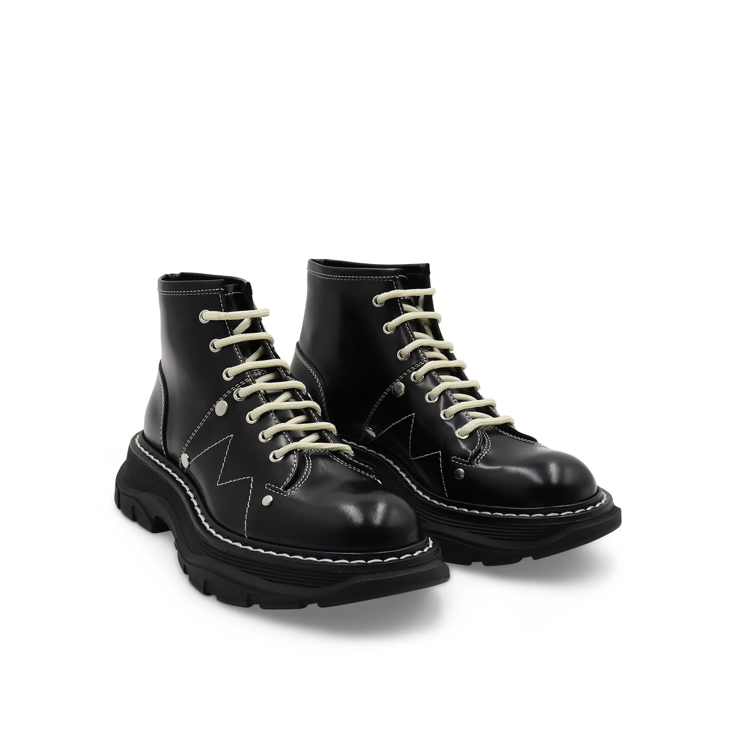 Tread Lace Up Boots in Black/Silver sold by MARAIS product image thumbnail 2
