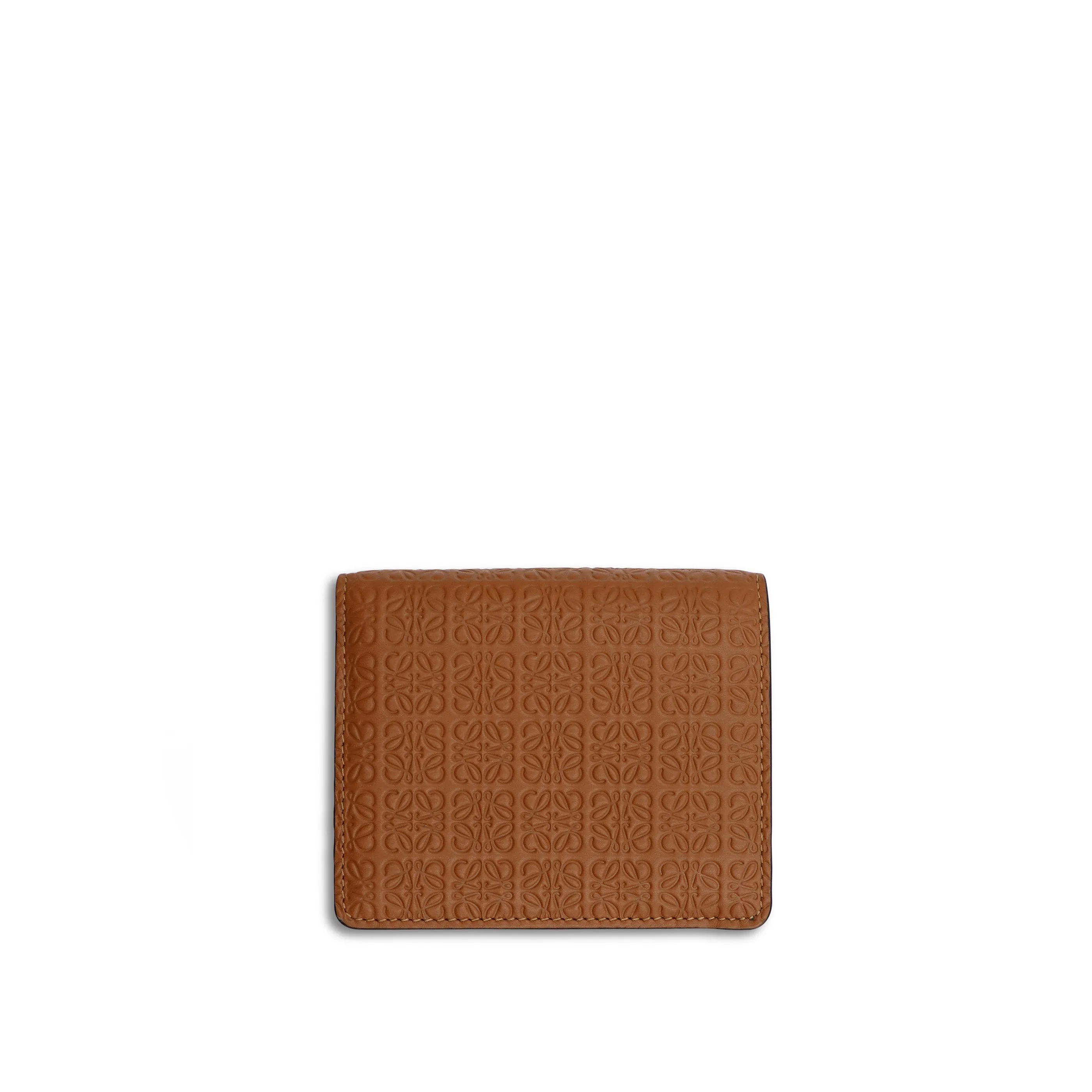 Repeat Compact Zip Wallet in Embossed Calfskin in Tan sold by MARAIS
