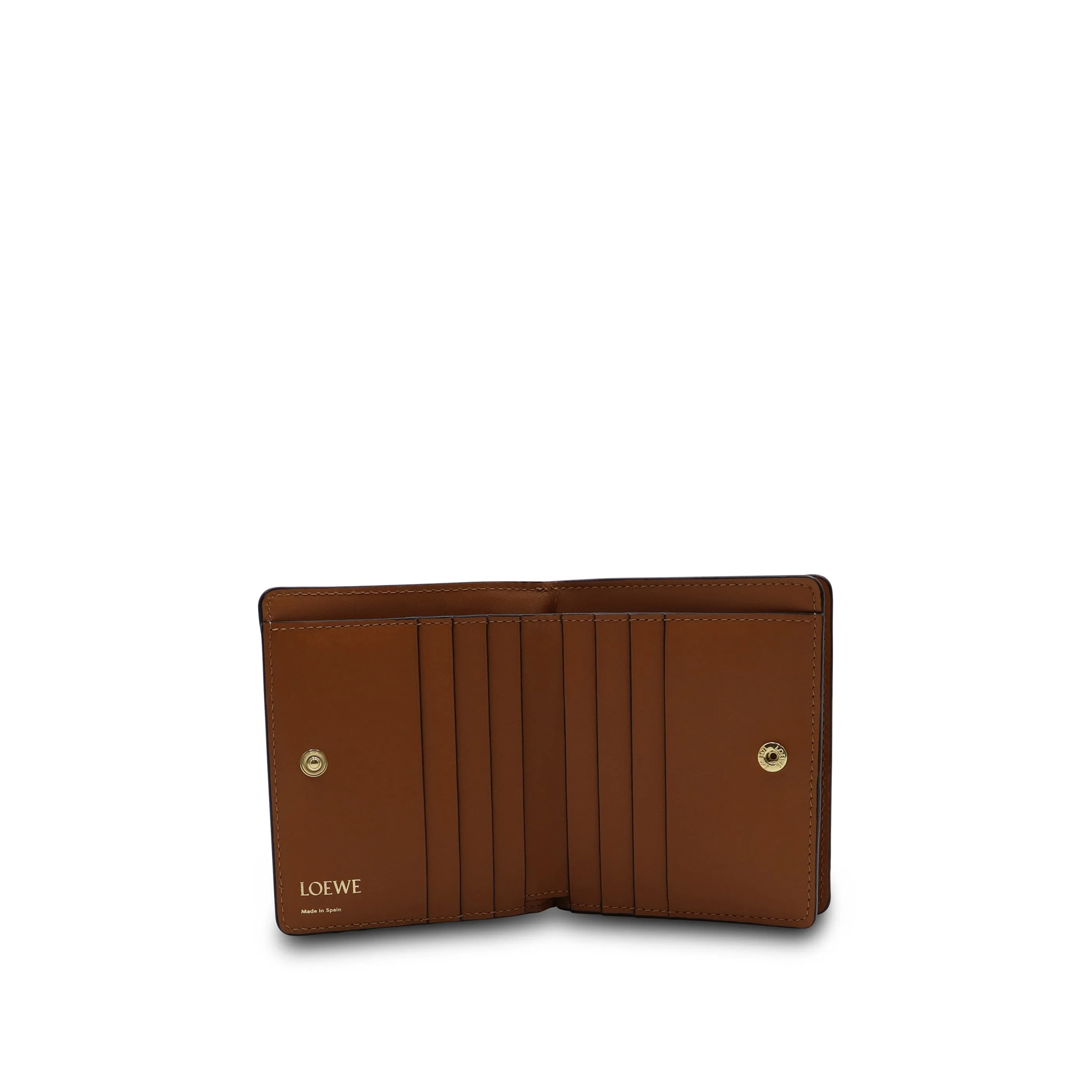 Repeat Compact Zip Wallet in Embossed Calfskin in Tan sold by MARAIS product image thumbnail 4