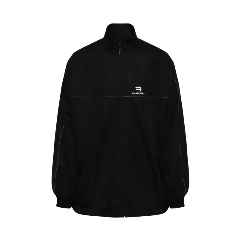Logo Tracksuit Jacket in Black sold by MARAIS
