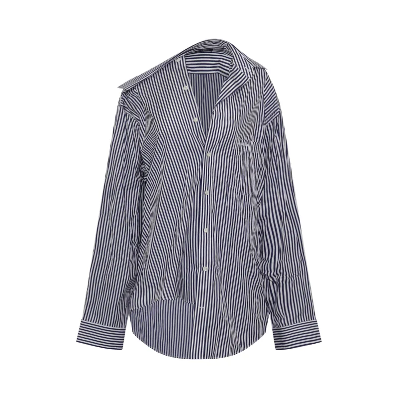 Twisted Stripe Shirt in Navy sold by MARAIS