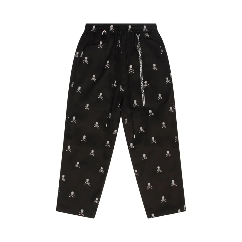 Skull Embroidered Tapered Pants in Black sold by MARAIS