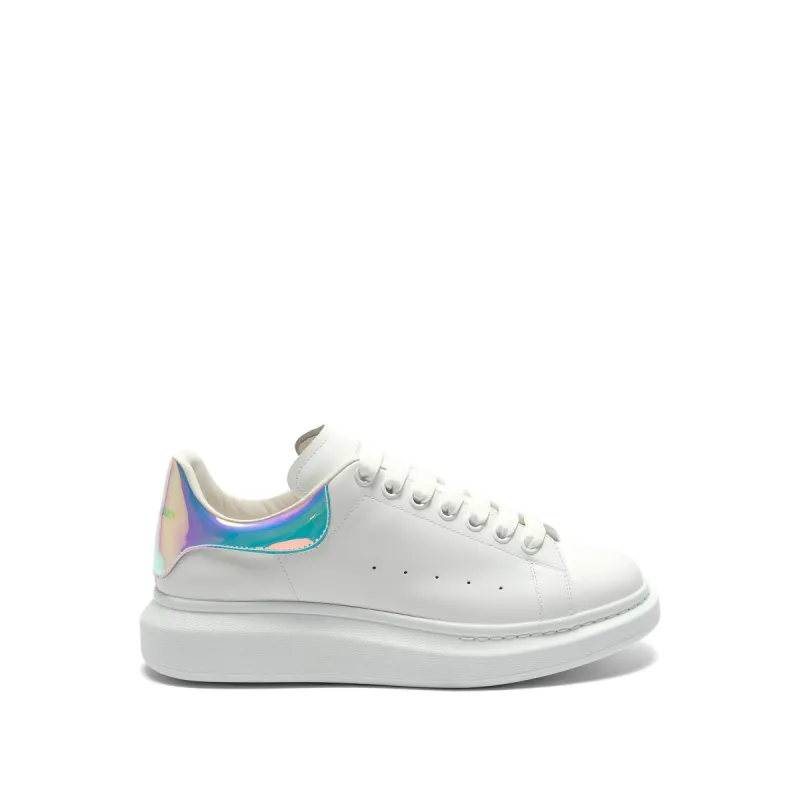 Larry Iridescent Heel Sneaker in White/Shock Pink sold by MARAIS