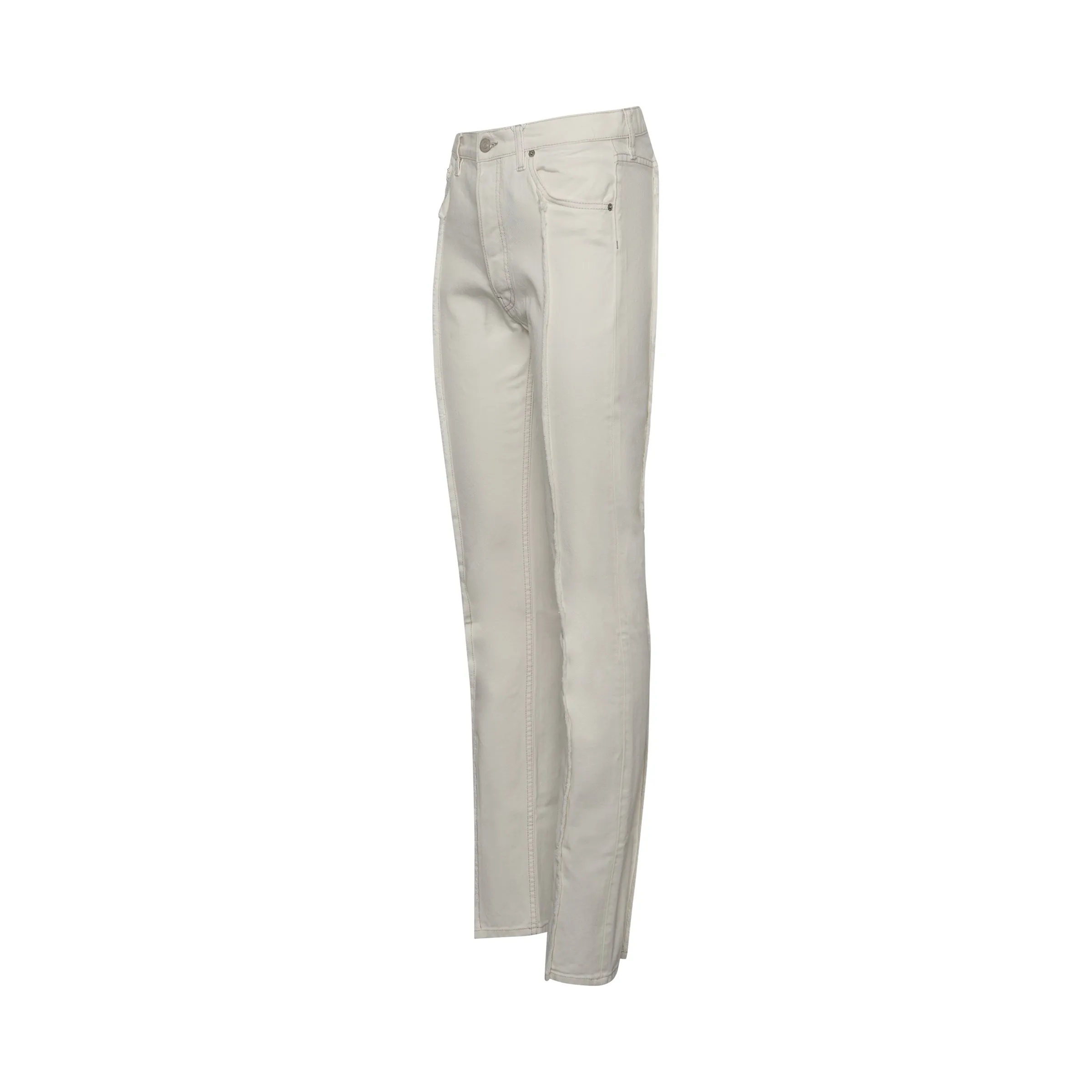 Frayed Straight Leg Jeans in White sold by MARAIS product image thumbnail 2