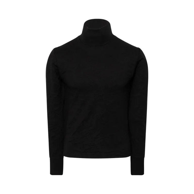 Wrinkled Turtleneck Sweater in Black sold by MARAIS