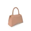 Hourglass Small Croco Embossed Bag in Nude Beige sold by MARAIS