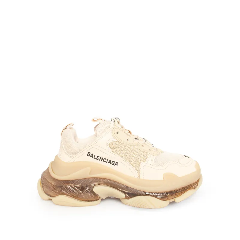 Triple S Clear Sole Sneakers in Nude sold by MARAIS