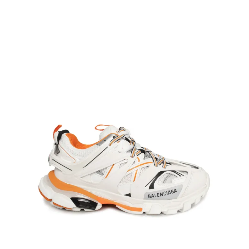 Track Sneaker in White/Orange made by MARAIS