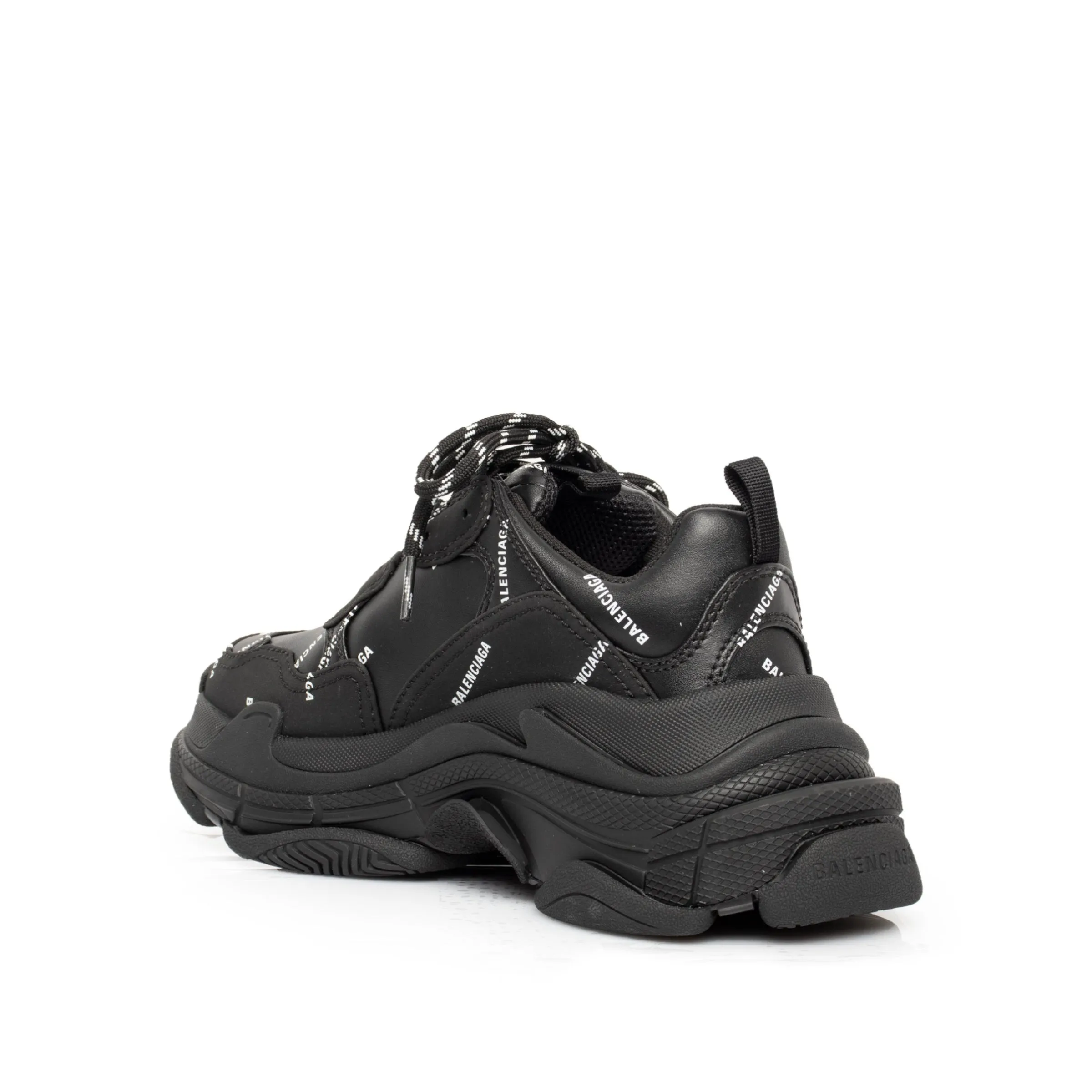 Allover Logo Triple S Sneakers in Black/White sold by MARAIS product image thumbnail 3