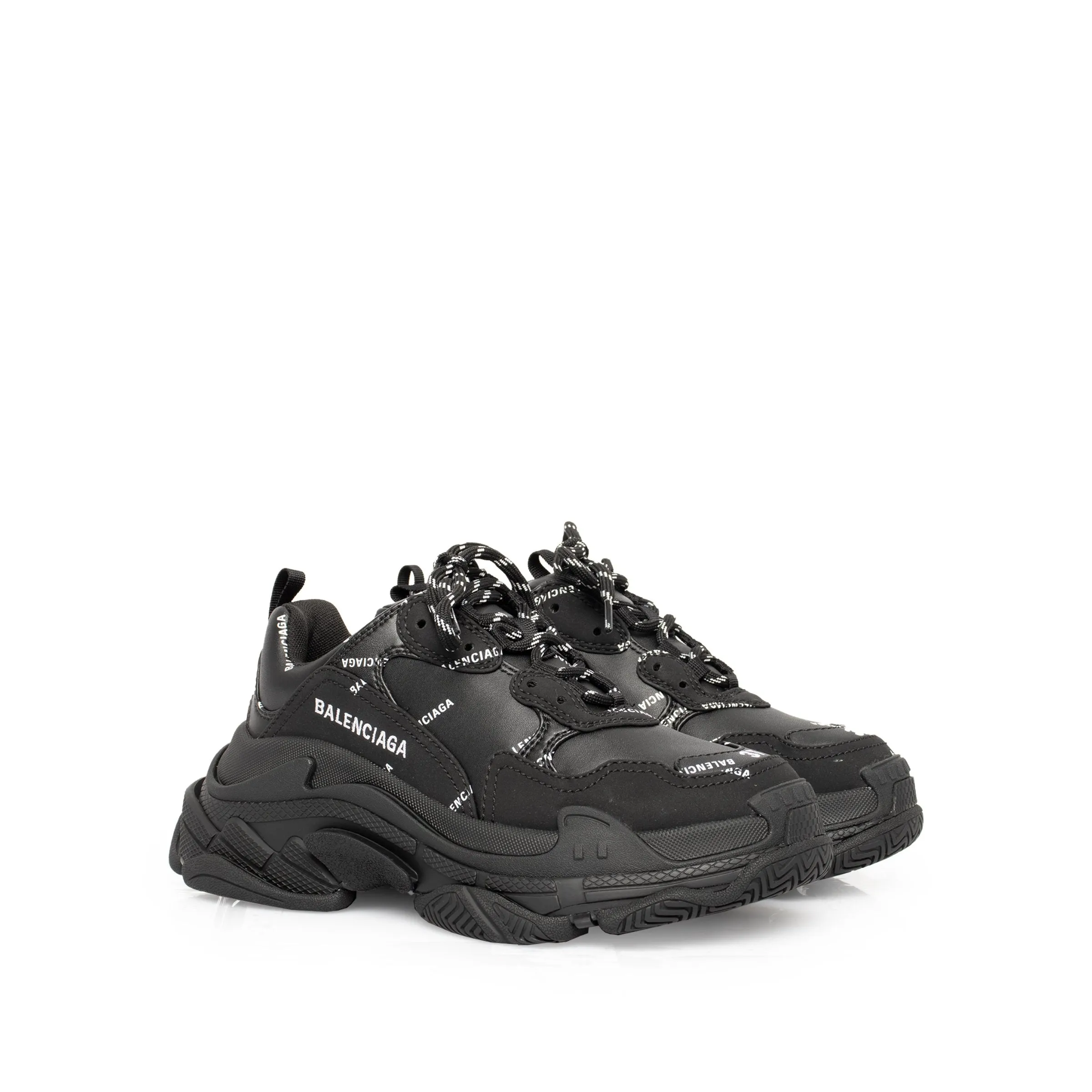 Allover Logo Triple S Sneakers in Black/White sold by MARAIS product image thumbnail 2