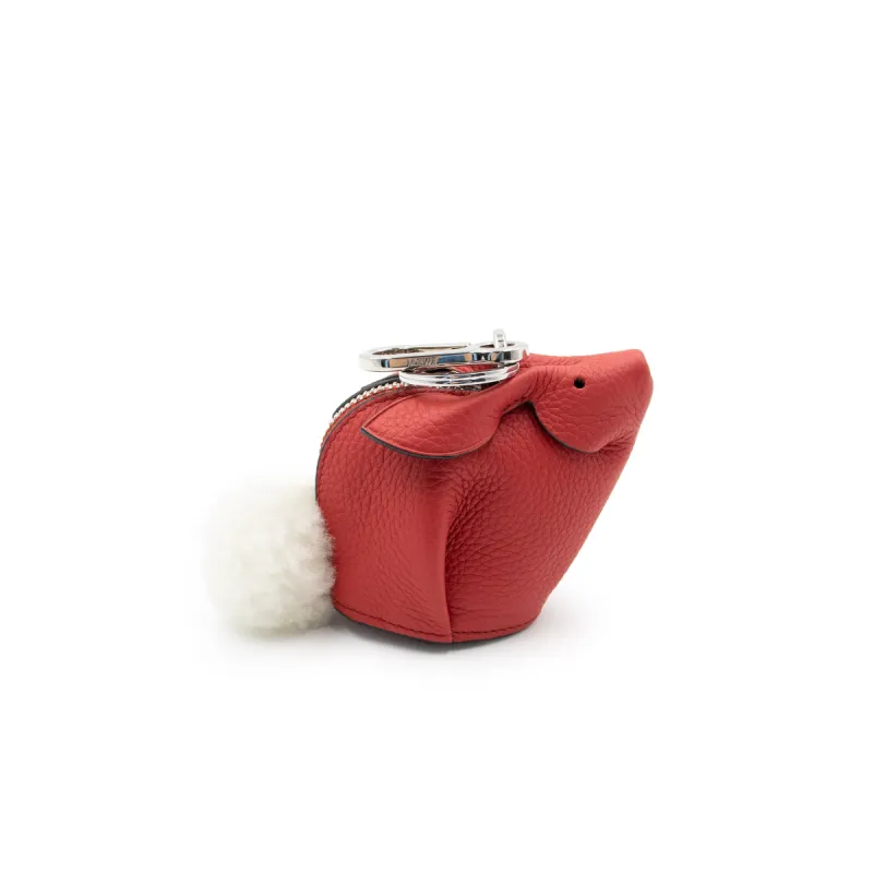 Bunny Charm in Soft Grained Calfskin in Red sold by MARAIS