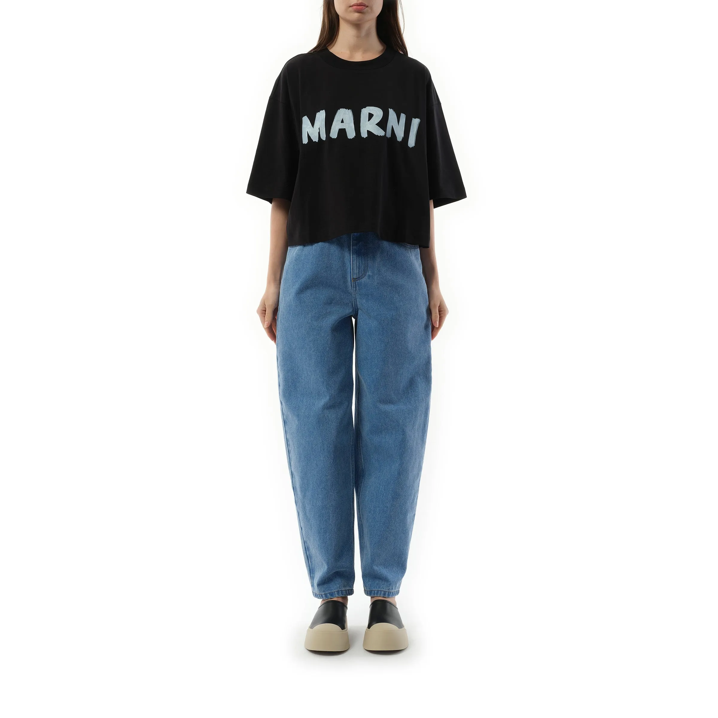 Cropped Logo T-Shirt in Black sold by MARAIS product image thumbnail 3