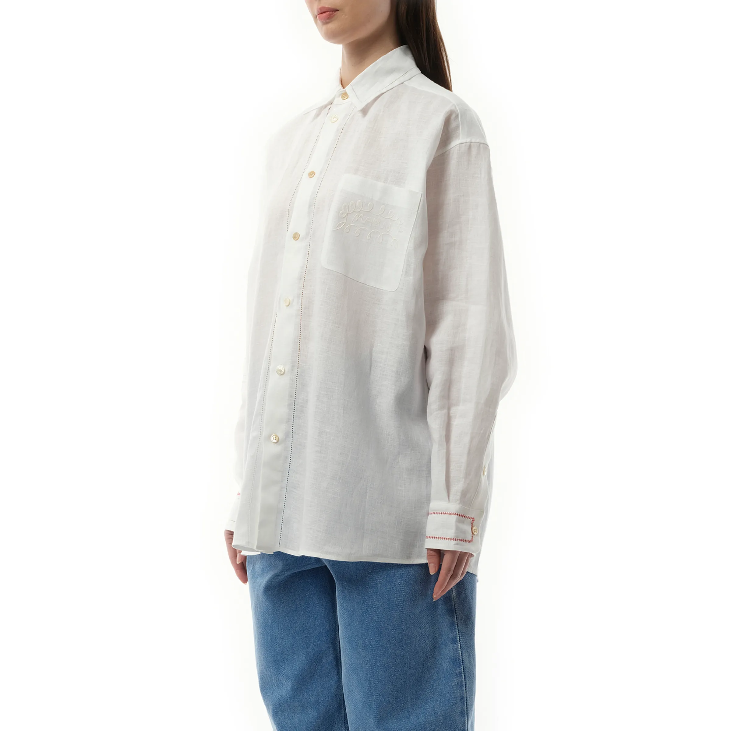 Long Sleeve Shirt in Lily White sold by MARAIS product image thumbnail 4