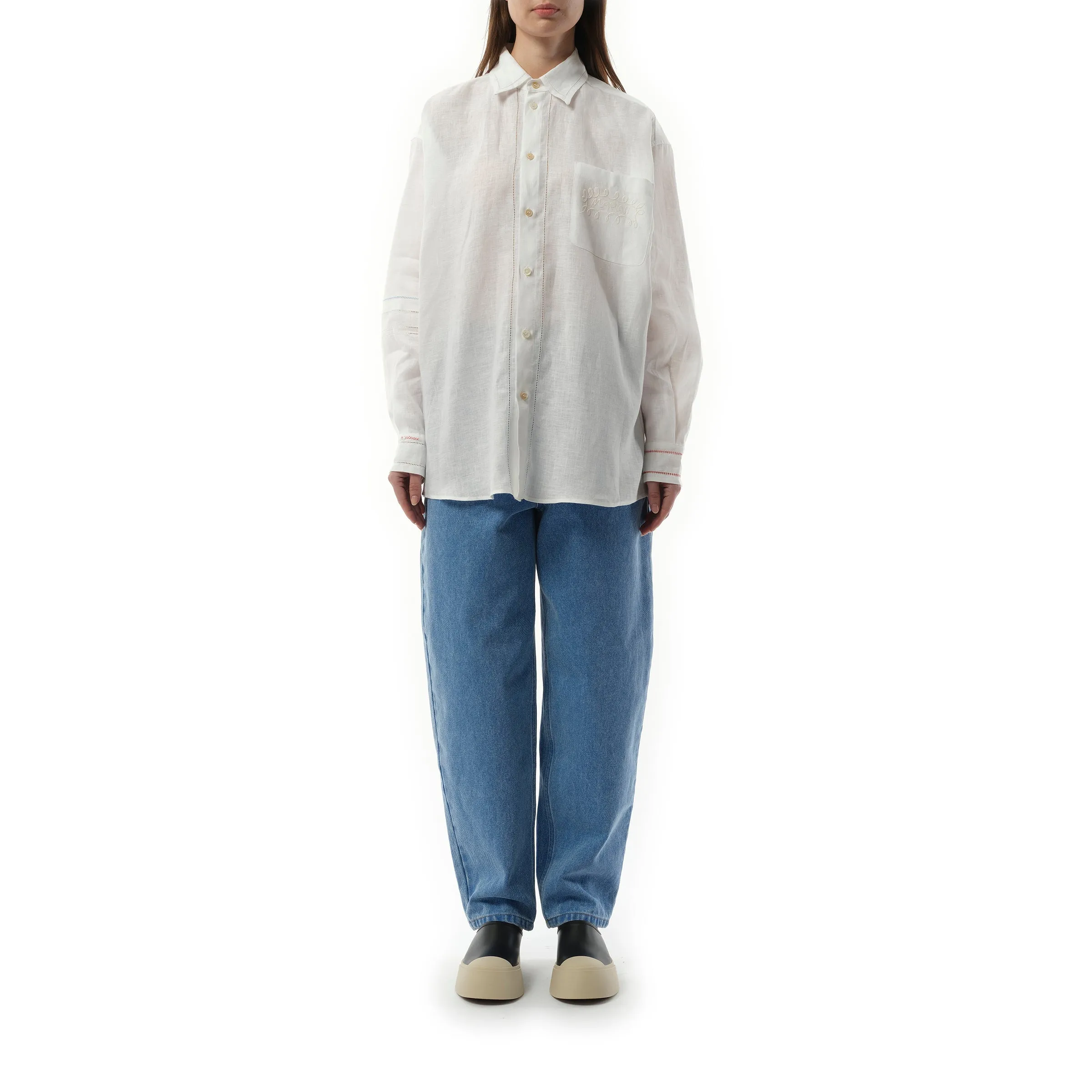 Long Sleeve Shirt in Lily White sold by MARAIS product image thumbnail 3