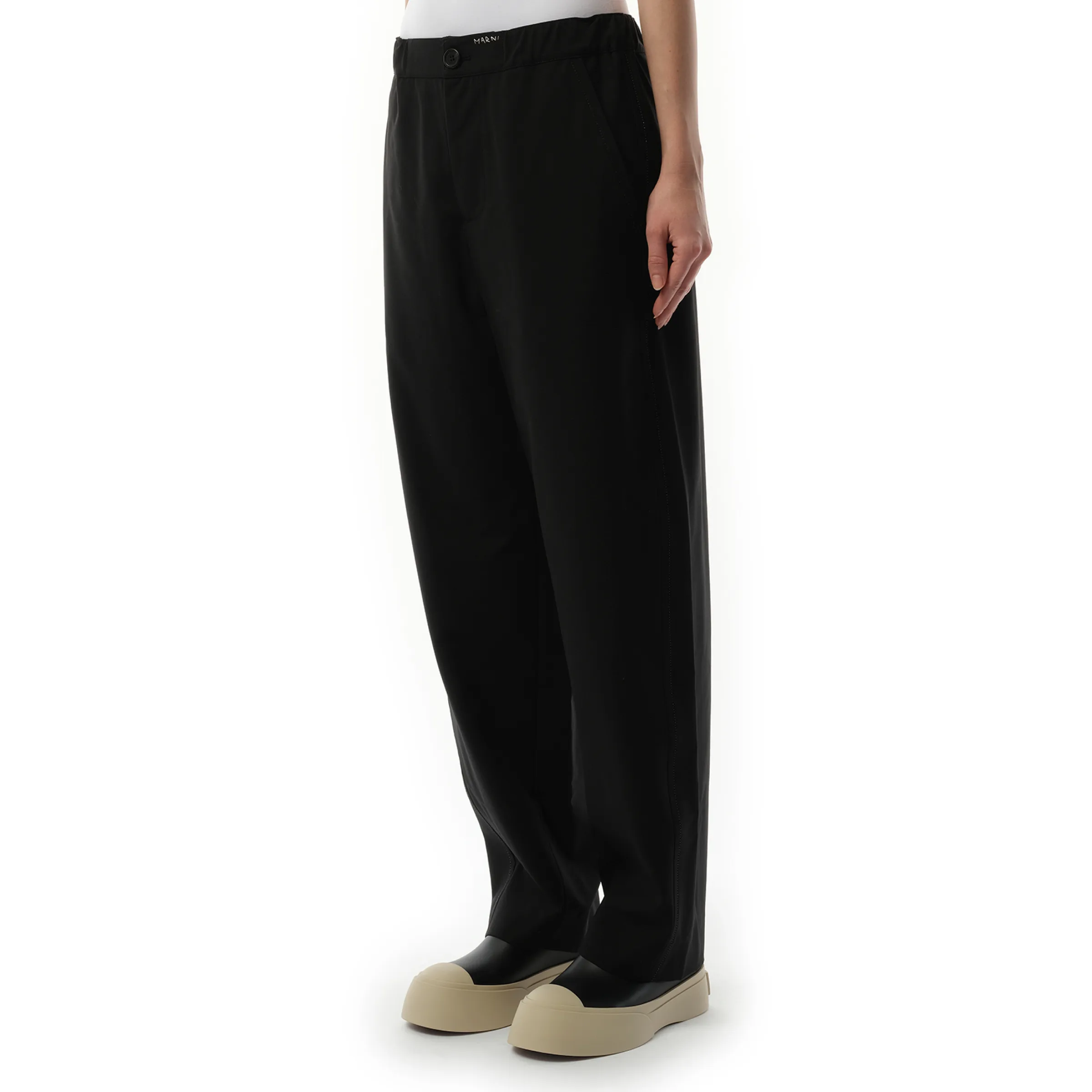 Straight Fit Light Wool Trouser in Black sold by MARAIS product image thumbnail 5