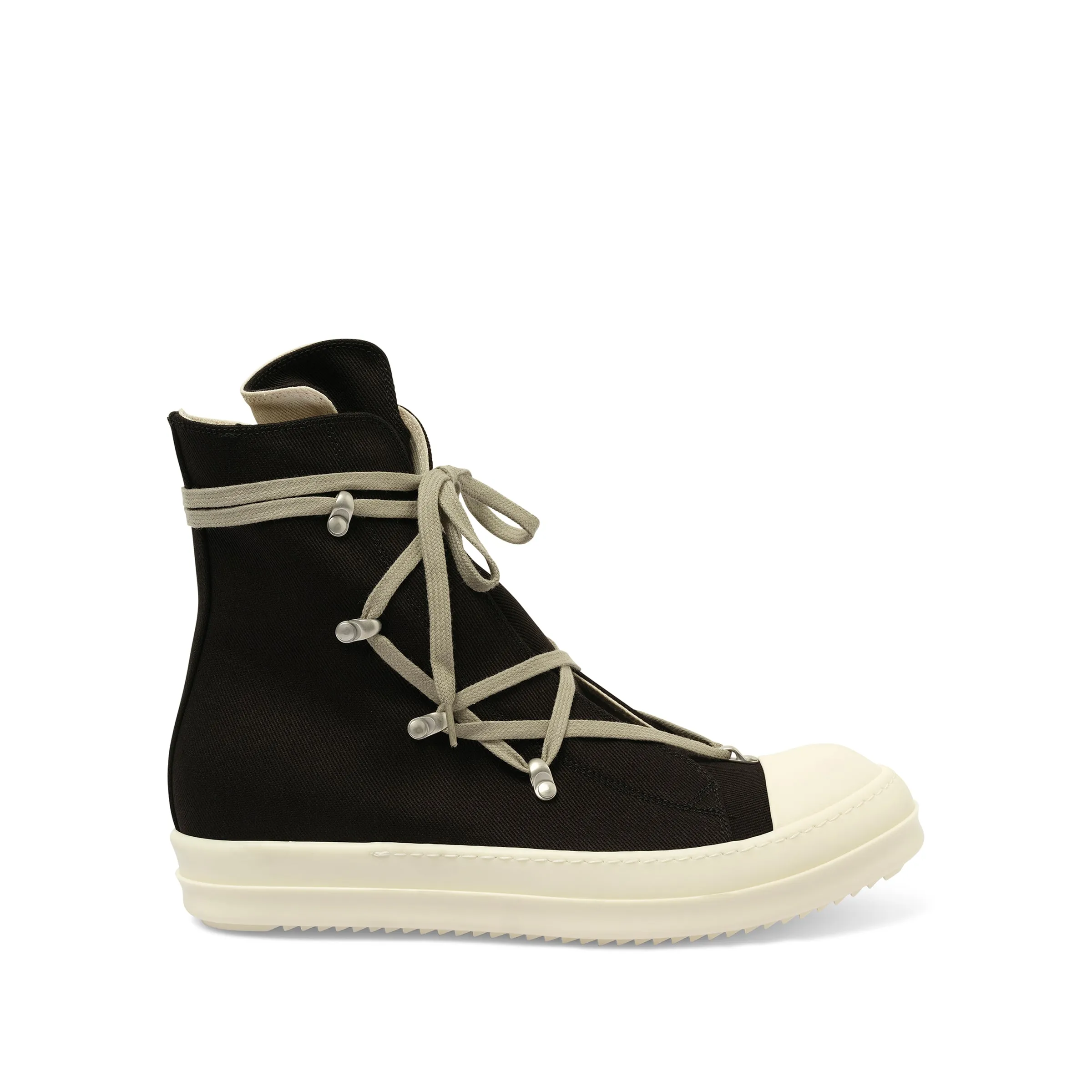 Hexa Lace High Sneaks in Black/Pearl sold by MARAIS