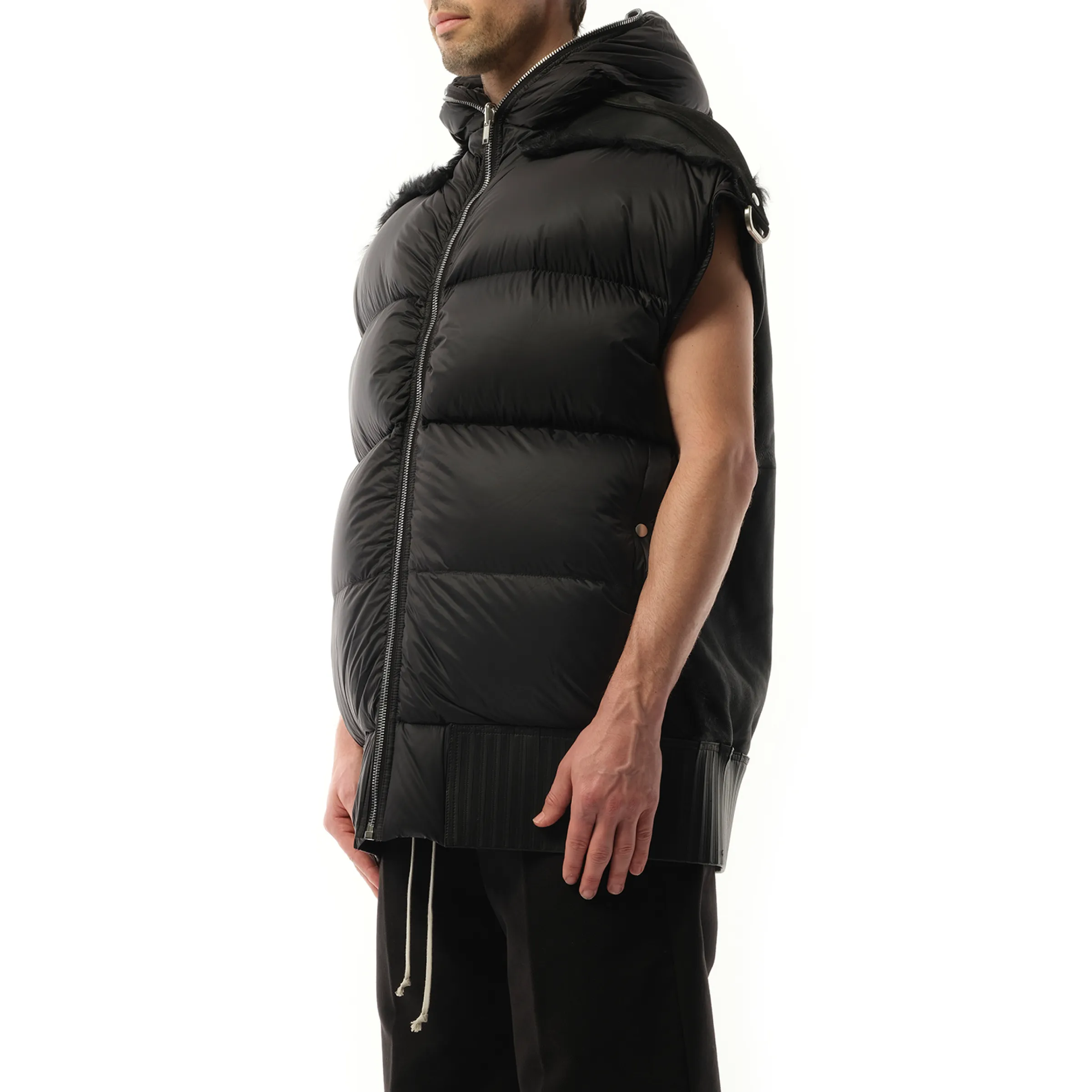 Lido Sleeveless Puffer Hoodie in Black sold by MARAIS product image thumbnail 5