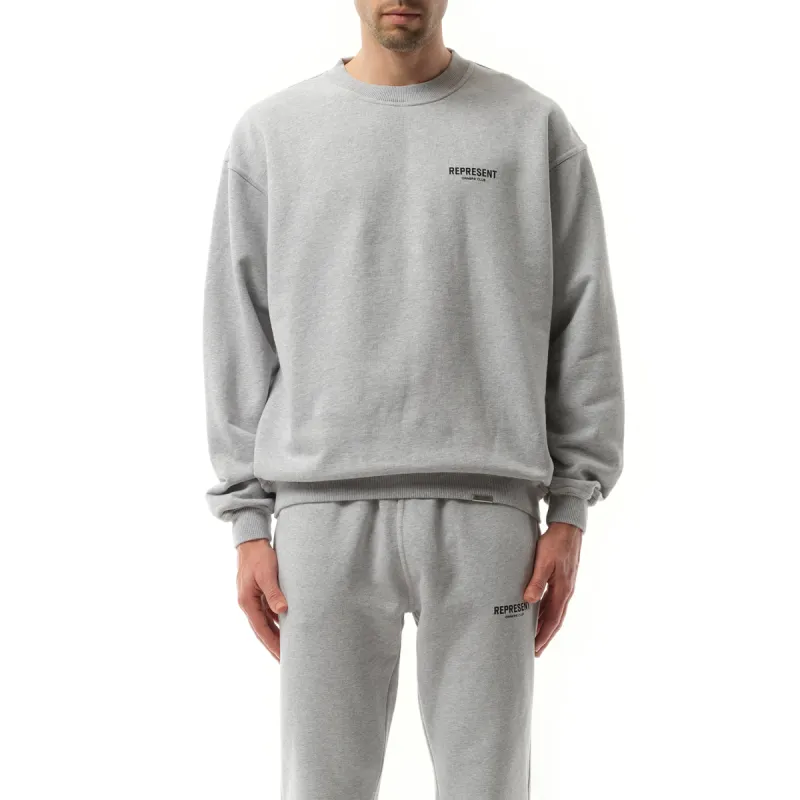 Represent Owners Club Sweatshirt in Ash Grey/Black sold by MARAIS