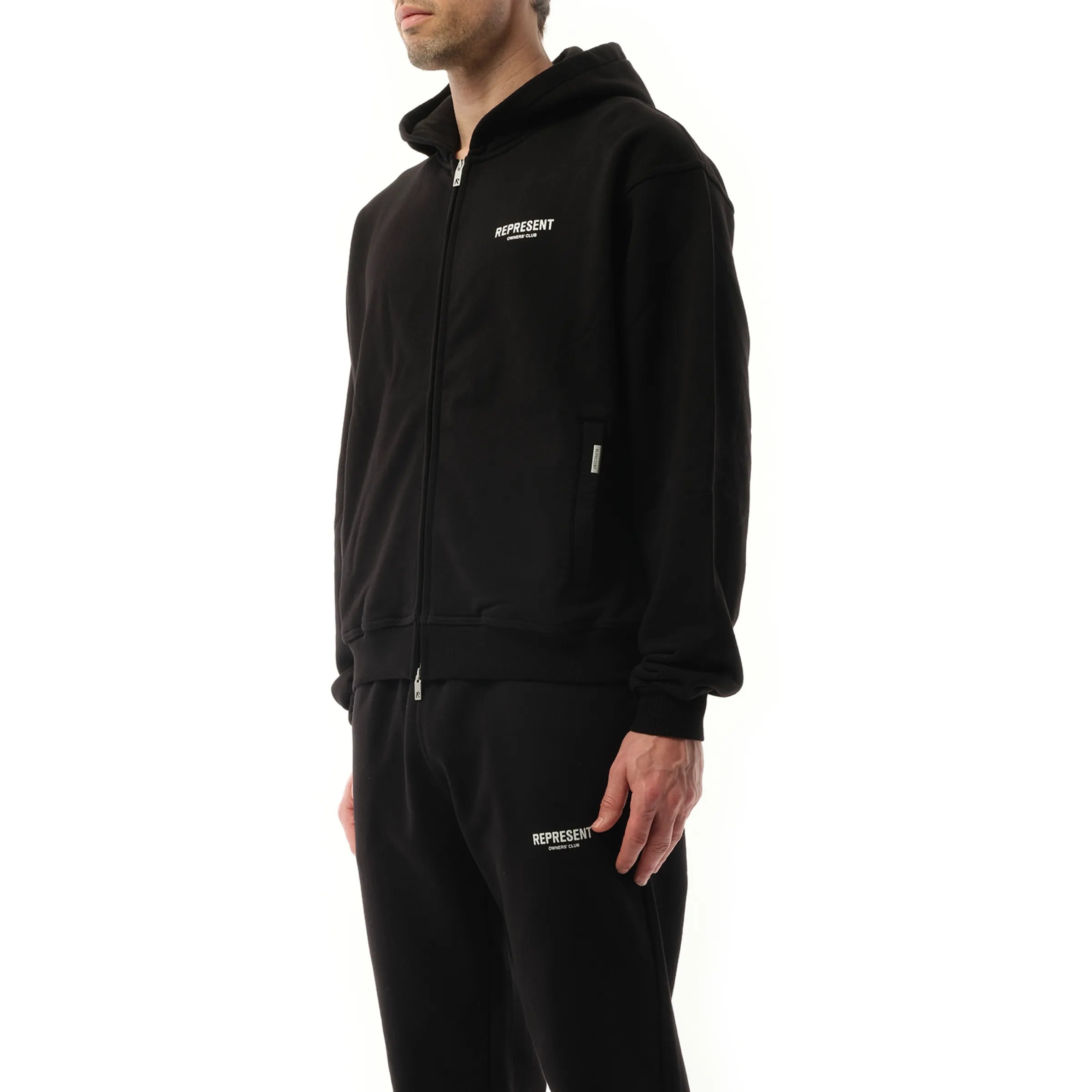 Represent Owners Club Zip Hoodie in Black sold by MARAIS product image thumbnail 5