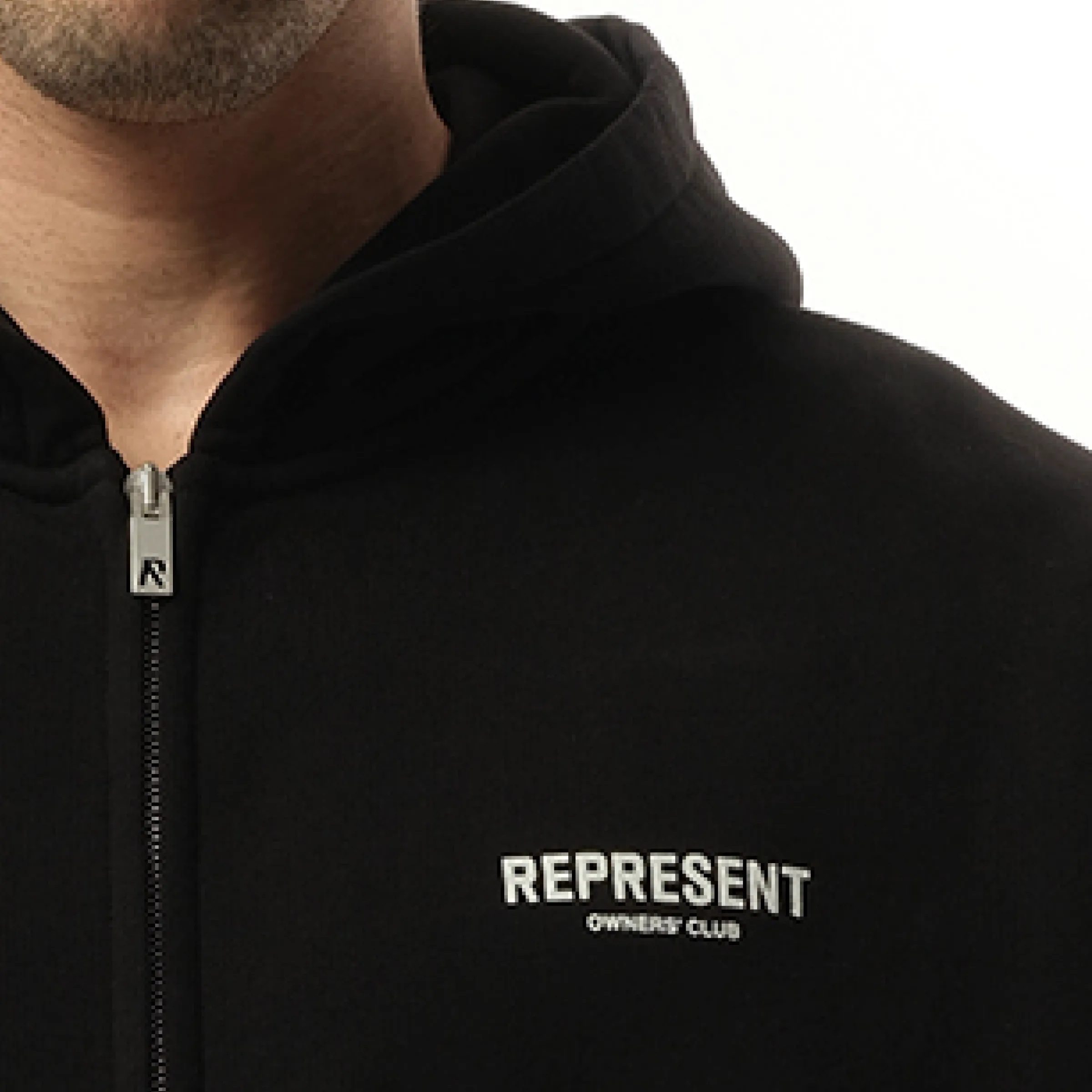 Represent Owners Club Zip Hoodie in Black sold by MARAIS product image thumbnail 3