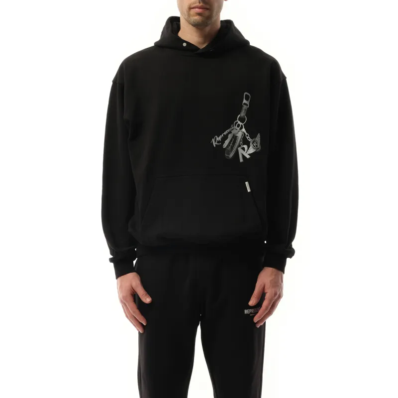 Keys To The Club Hoodie in Jet Black sold by MARAIS