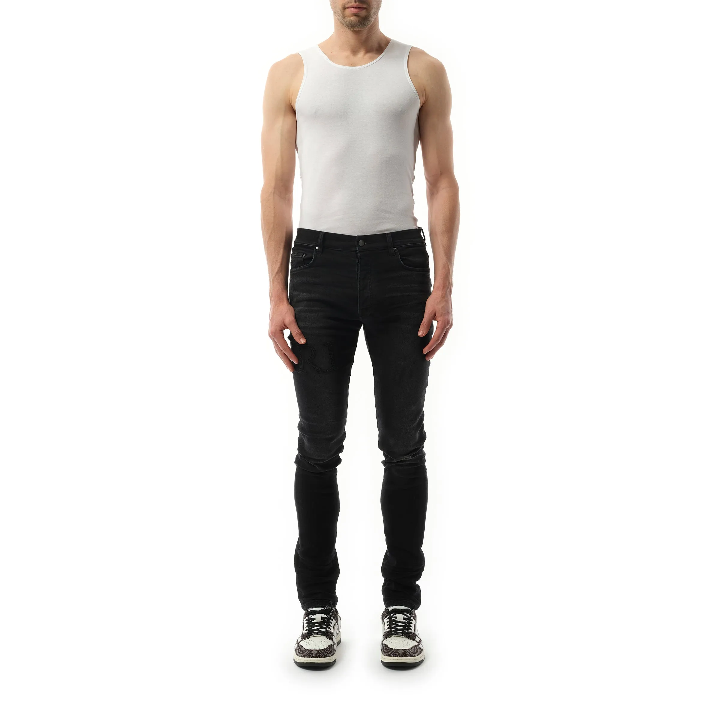 Bandana Jacquard Logo Jeans in Vintage Black sold by MARAIS product image thumbnail 4