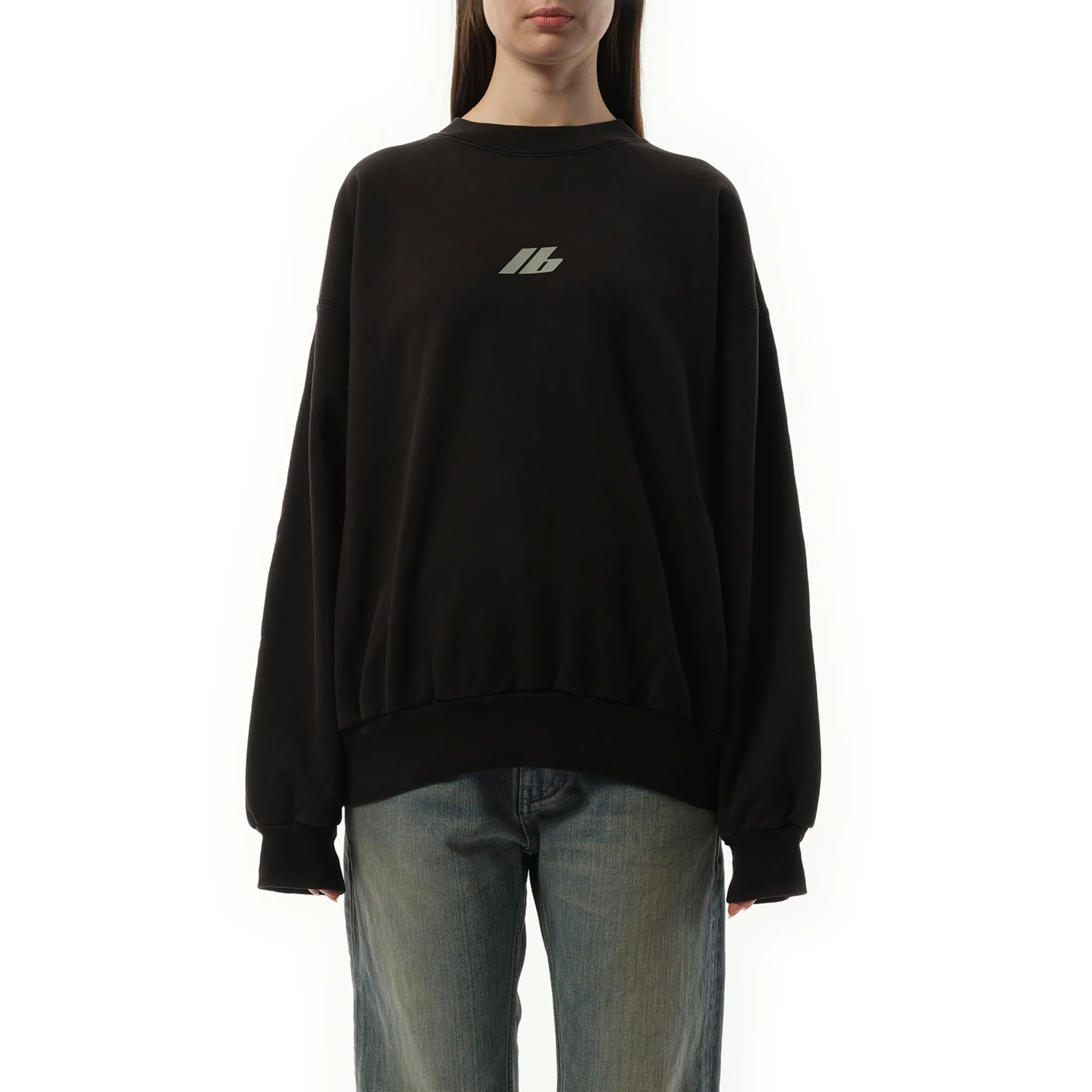 Activewear Logo Medium Fit Sweatshirt in Faded Black sold by MARAIS