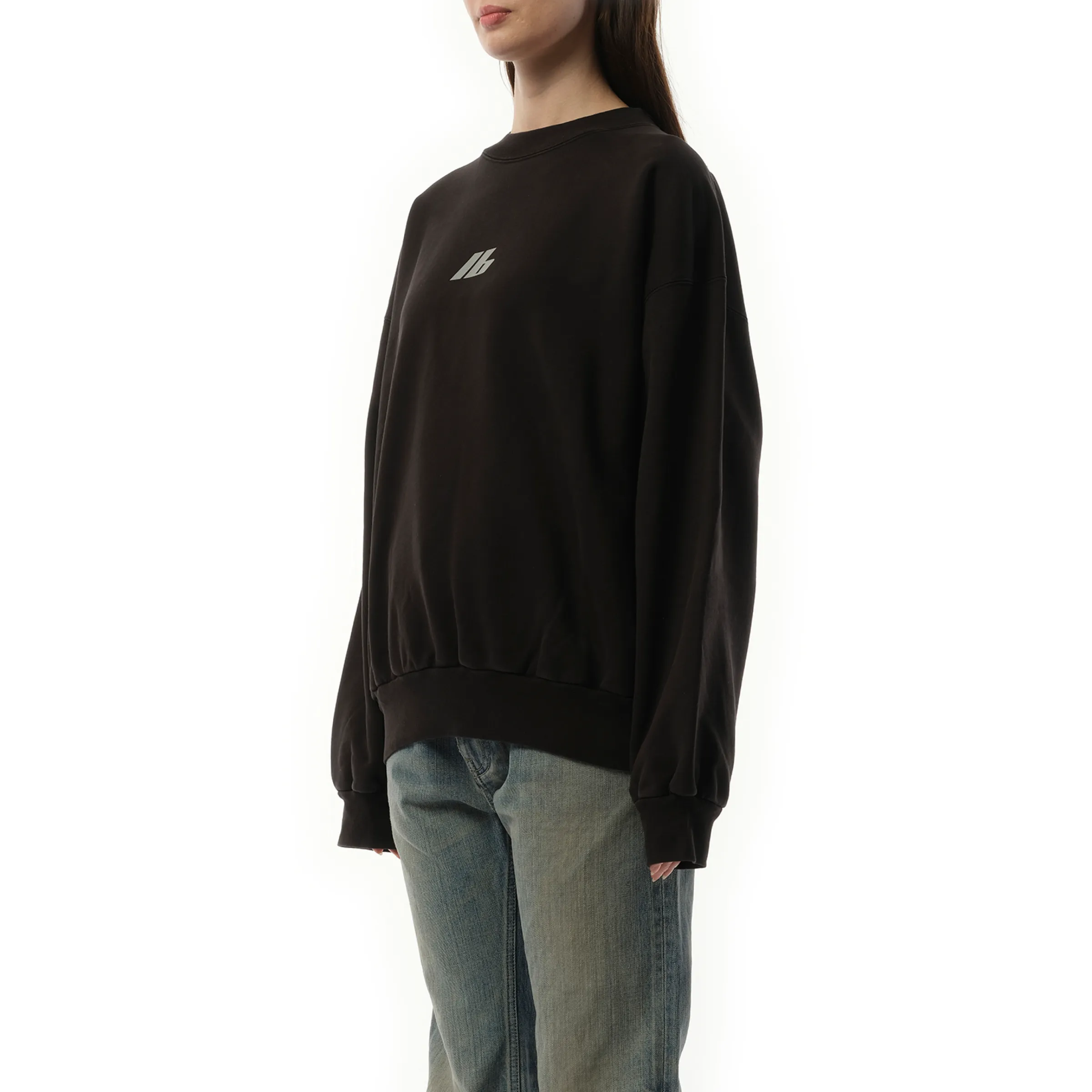 Activewear Logo Medium Fit Sweatshirt in Faded Black sold by MARAIS product image thumbnail 4
