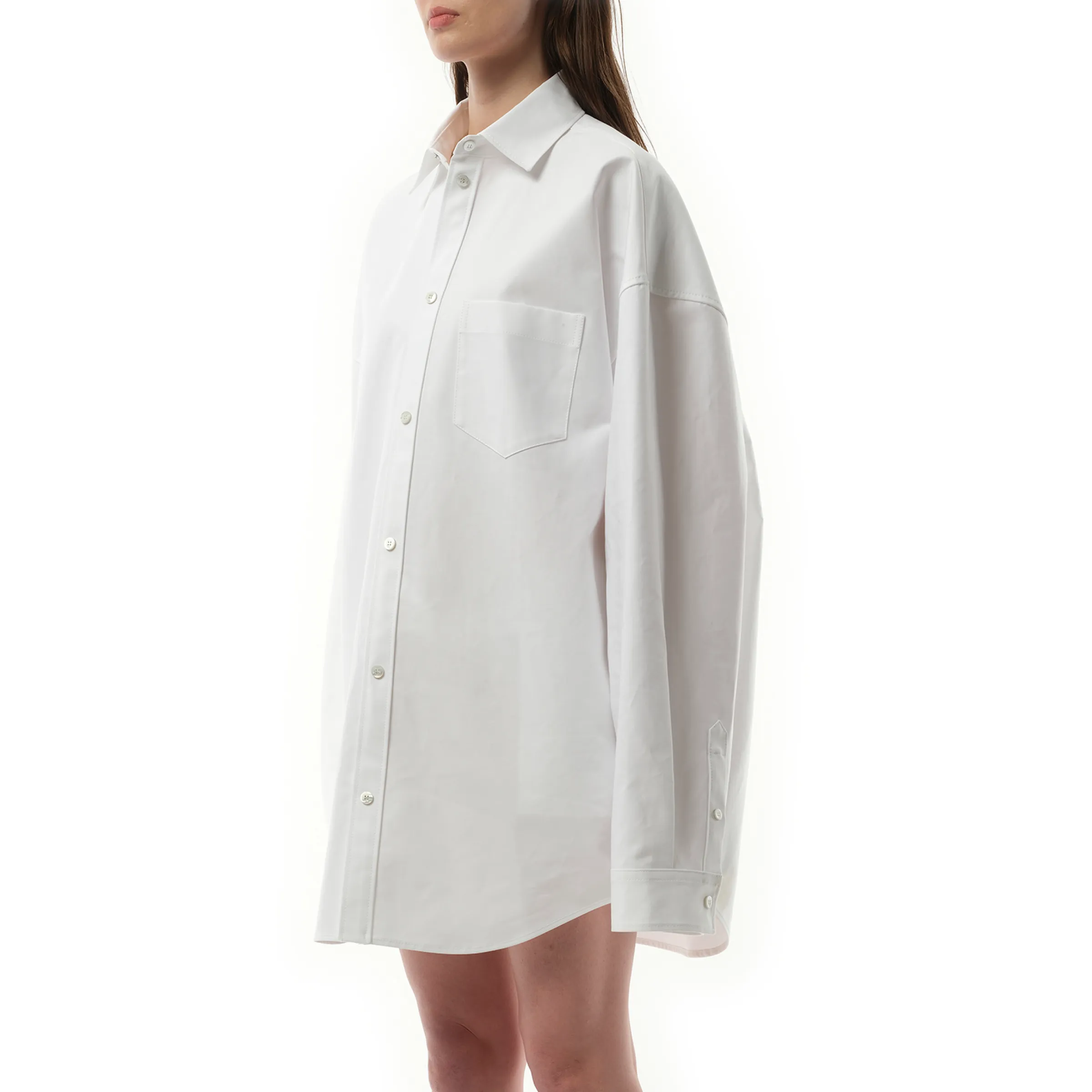 Cotton Poplin Outwear Shirt in White sold by MARAIS product image thumbnail 4