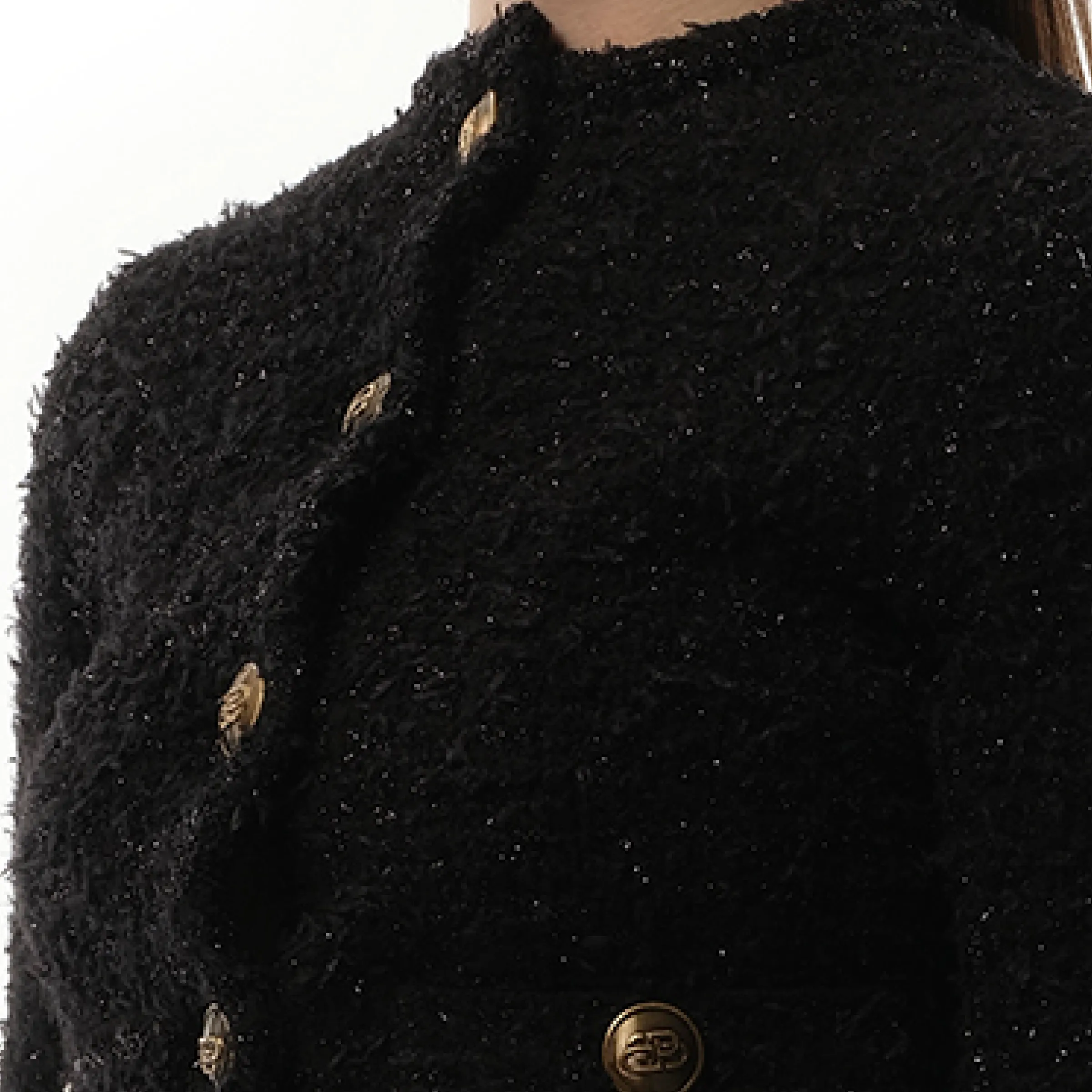 Cropped Tweed Cardigan in Black sold by MARAIS product image thumbnail 2