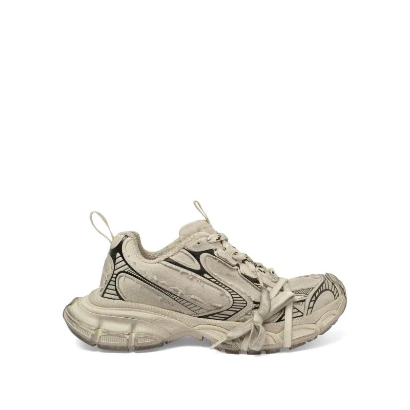 3XL Destroyed Canvas Sneaker in Beige sold by MARAIS