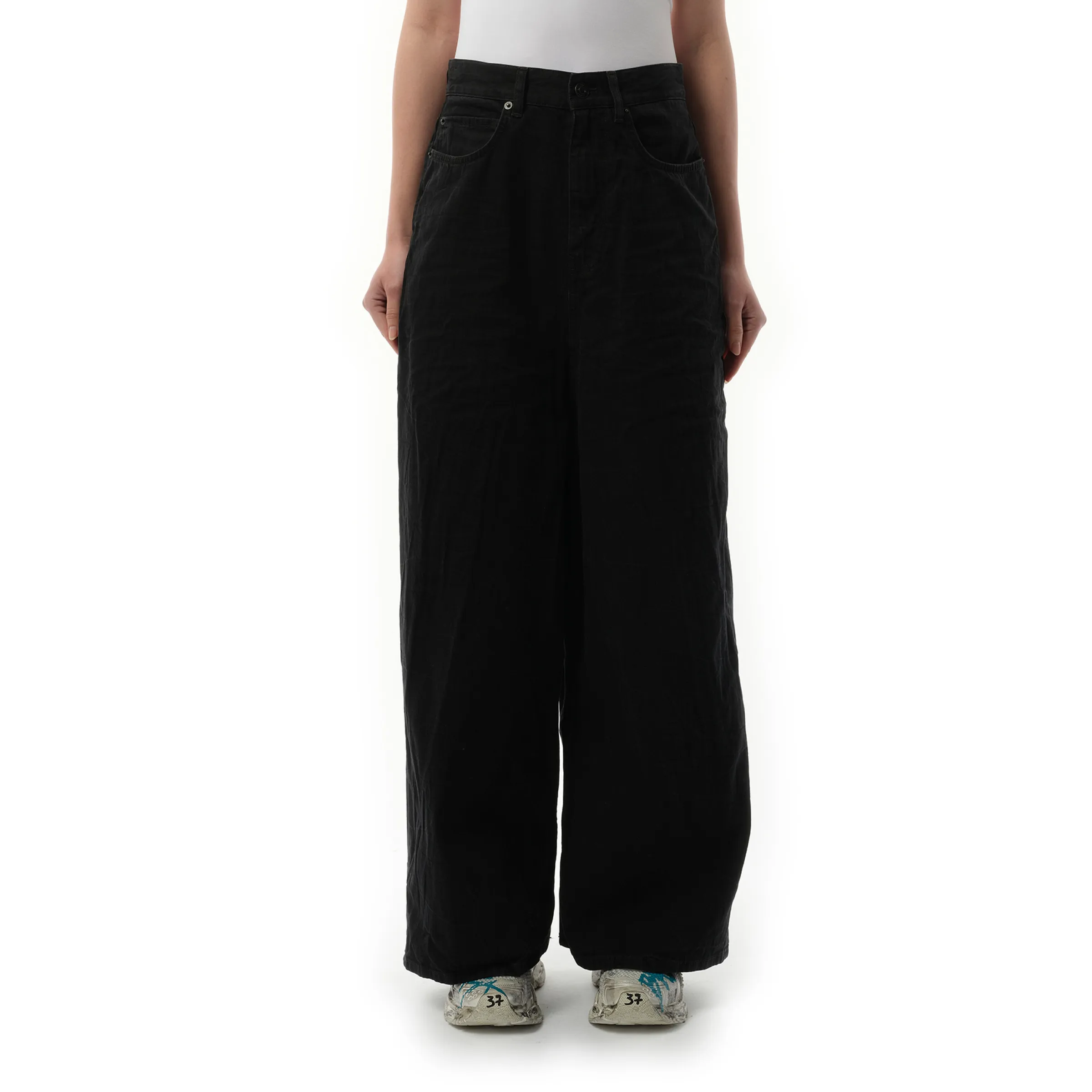 Low Crotch Japanese Denim Jeans in Black sold by MARAIS