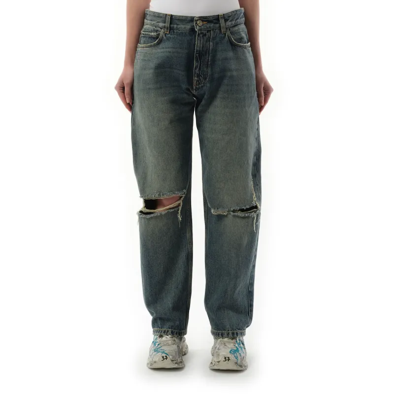 Buckle Loose Fit Jeans in Light Blue sold by MARAIS