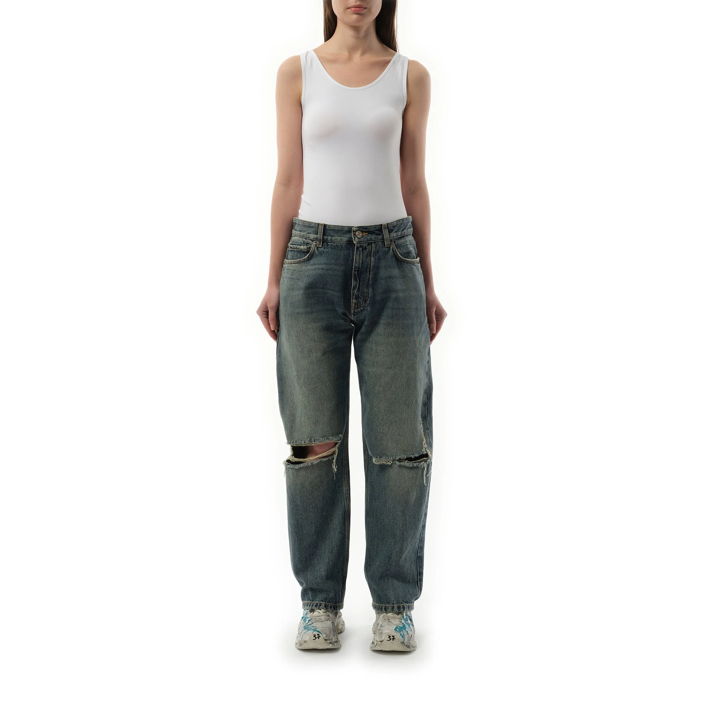Buckle Loose Fit Jeans in Light Blue sold by MARAIS product image thumbnail 4